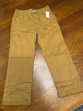 Boys Casual stretch waist Drawstring Pants - Brown khaki